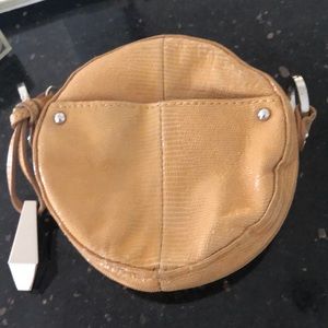 VTG Chic Junior Drake Round Shape Crossbody Mini Bag. Camel color.